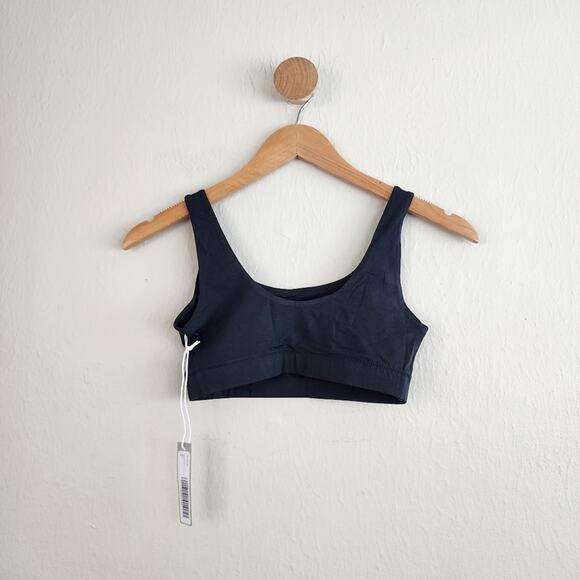 Everlane The Tank Bra Black NWT Supima Cotton Square Neck Tank Bra Size XS - Picture 7 of 8